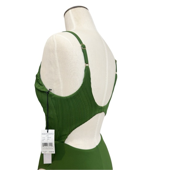 Robin Piccone Lily Keyhole Plunge Green One-piece Swimsuit - Picture 9 of 11
